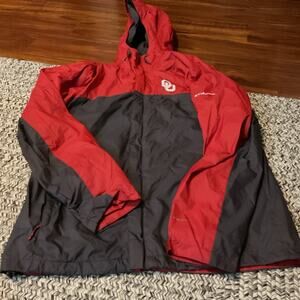 Columbia Mens Size Large Oklahoma University OU Wind Breaker Long Sleeve Jacket